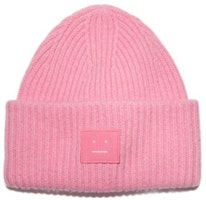 (Women) Acne Studios Pink Knit Beanie with Face Logo. C40135BP5 (Women) Acne Studios Pink Knit Beanie with Face Logo. C40135BP5
