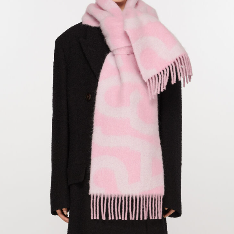 (Women) Acne Studios  Pink Scarf with Logo Motif and Animated Design. CA0311-415 圖 3