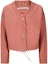 Buy (W) 아크네 스튜디오 핑크 브이넥 버튼업 로고 니트 가디건. A60511-COA