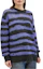 Shop (Women) Acne Studios Purple Striped Crewneck Loose Fit Long Sleeve Sweater A60399-DL9