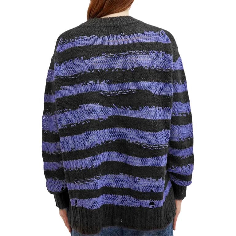 Purchase (Women) Acne Studios  Purple Striped Crewneck Loose Fit Long Sleeve Sweater A60399-DL9
