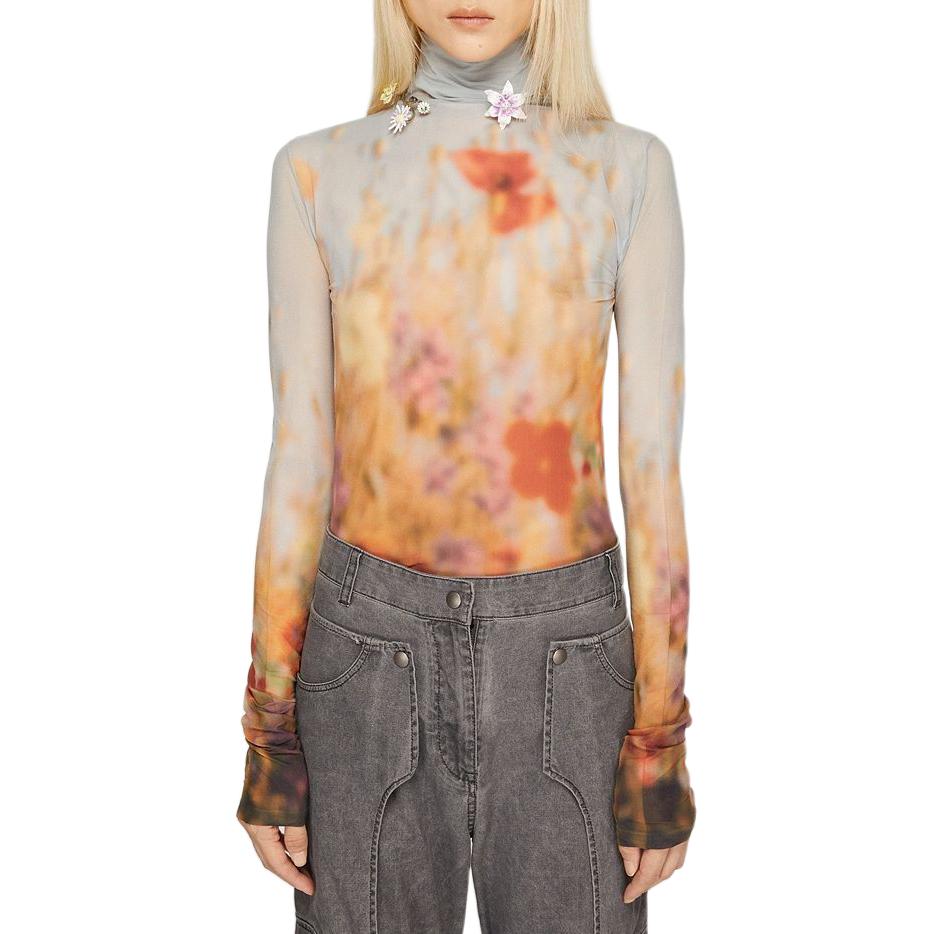 Lookbook (Women) Acne Studios  Retro Oil Painting High-Neck Long-Sleeve Tee SS24 Multi-color AL0391-AM4
