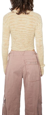 (Women) Acne Studios Ribbed Knit Slim Fit Sheer Crop Top Long Sleeve Beige A60434-AE5 Lookbook (Women) Acne Studios Ribbed Knit Slim Fit Sheer Crop Top Long Sleeve Beige A60434-AE5