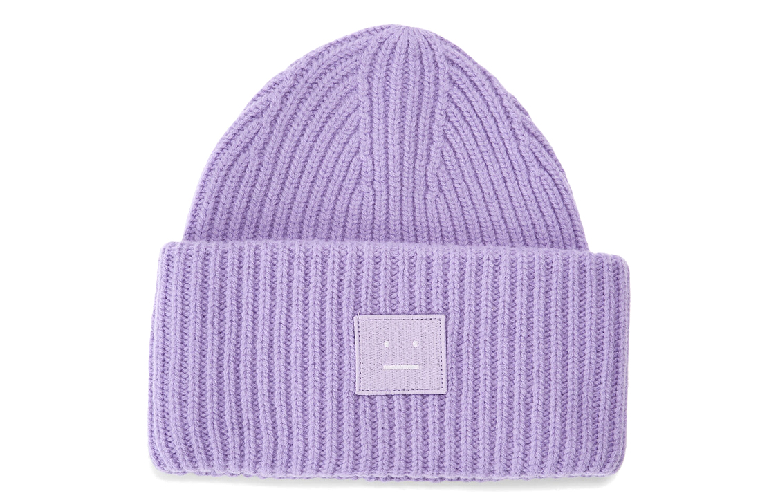 (Women) Acne Studios  Ribbed Knit Wool Beanie Purple D40009-ADH000