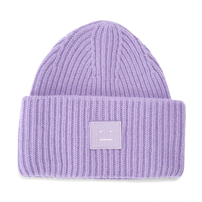 (Women) Acne Studios Ribbed Knit Wool Beanie Purple D40009-ADH000