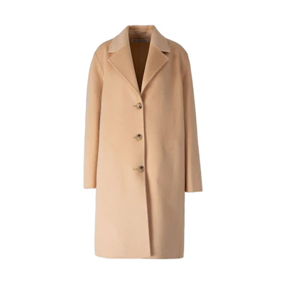 (Women) Acne Studios Single-Breasted Khaki Mid-Length Coat. A90525-AE2
