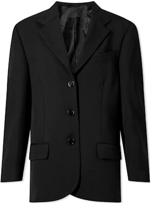 (W) Acne Studios Blazer de Color Sólido con Solapa en Pico. AH0199-900 Buy (W) Acne Studios Blazer de Color Sólido con Solapa en Pico. AH0199-900