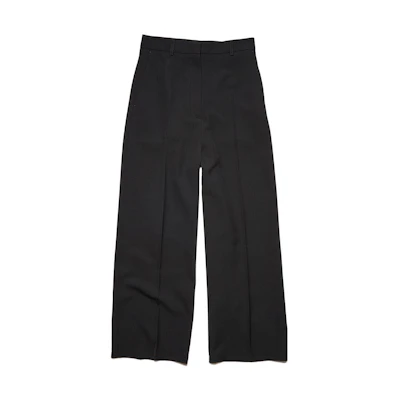 (Women) Acne Studios Solid High-Waisted Wide-Leg Black Trousers AK0558-900
