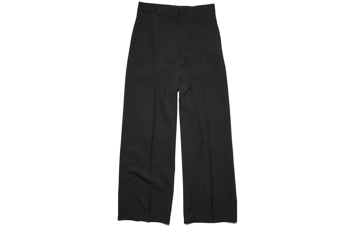 Order (W) 아크네 스튜디오 솔리드 하이웨이스트 와이드레그 블랙 팬츠 AK0558-900