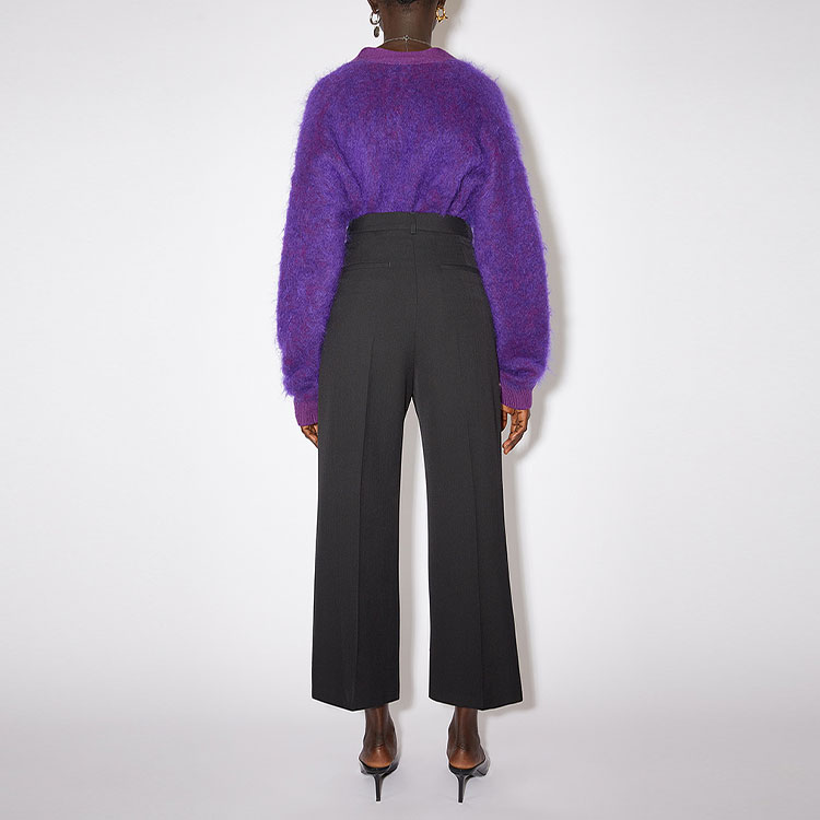 Shop (W) 아크네 스튜디오 솔리드 하이웨이스트 와이드레그 블랙 팬츠 AK0558-900