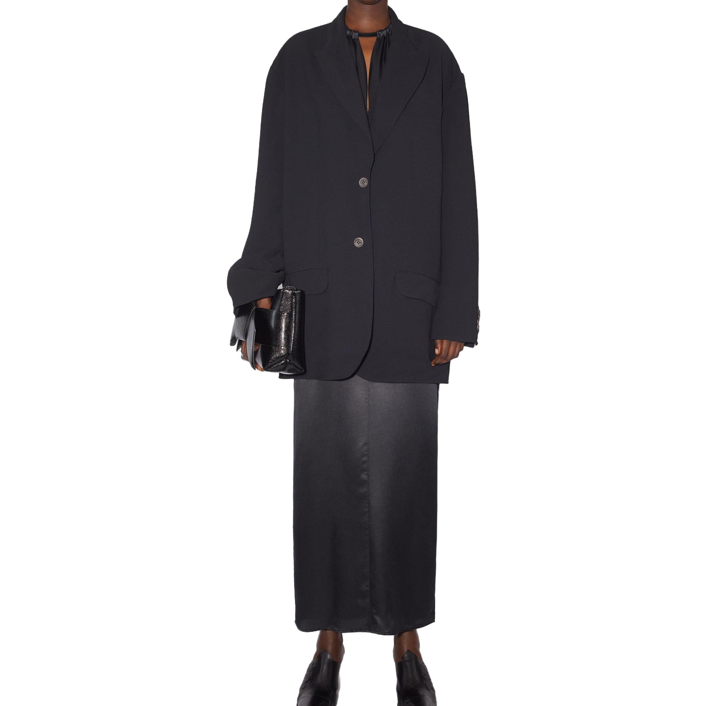 Lookbook (W) Blazer Acne Studios sólido de un solo botón y cuello en V. AH0246-900