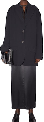 (W) Blazer Acne Studios sólido de un solo botón y cuello en V. AH0246-900 Lookbook (W) Blazer Acne Studios sólido de un solo botón y cuello en V. AH0246-900