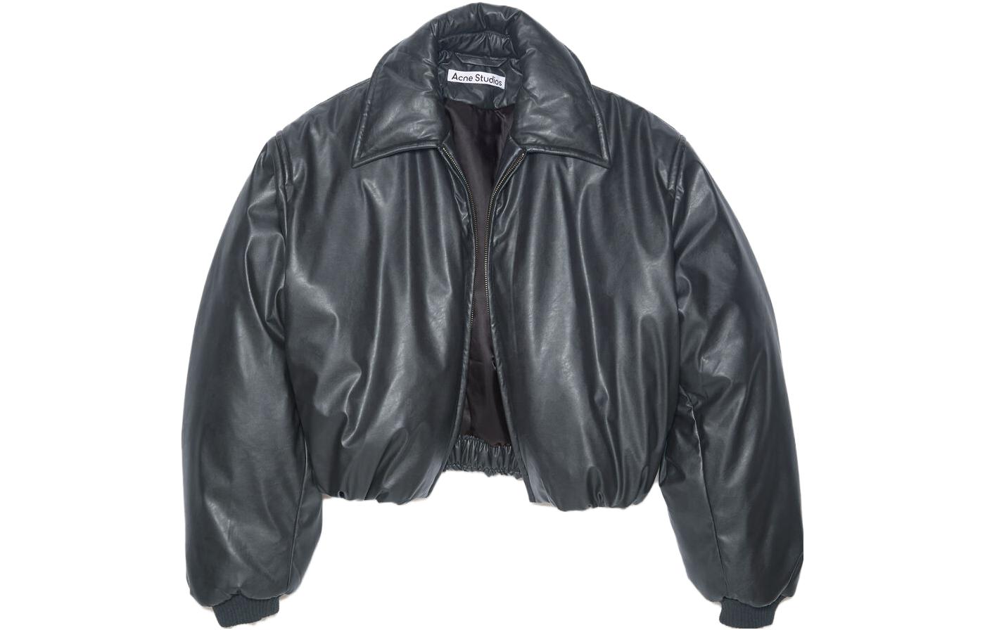 (Women) Acne Studios  Solid Zip-Up Boxy Jacket Deep Green. A90570-BGO