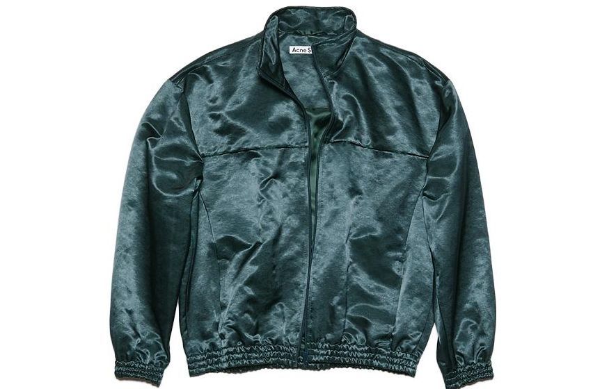 (Women) Acne Studios  Solid Zip-Up Stand Collar Jacket Deep Oil Blue A90507-BKB