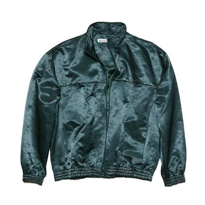 (Women) Acne Studios Solid Zip-Up Stand Collar Jacket Deep Oil Blue A90507-BKB