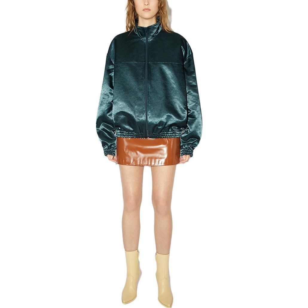 Lookbook (W) Acne Studios Jaket Stand Collar Zip-Up Solid Deep Oil Blue A90507-BKB