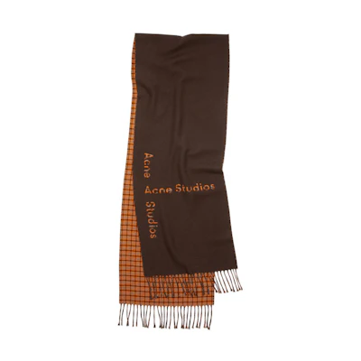 (Women) Acne Studios Stylish Plaid Logo Scarf CA0202-ADN