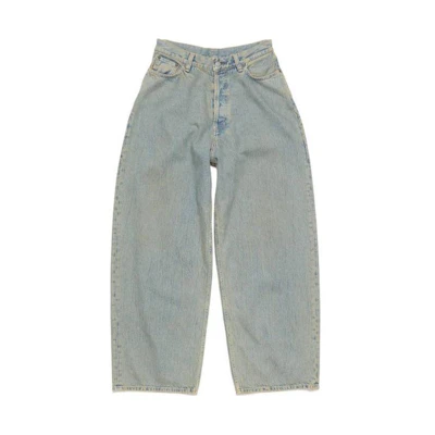 (Women) Acne Studios Super Baggy Fit Jeans SS24 Clean Blue Wide-Leg Denim. A00443-BUF