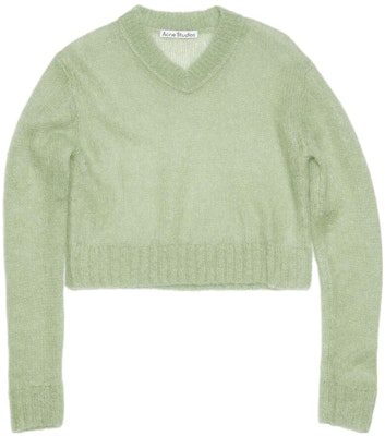 (W) Cardigan de Punto Acne Studios de Mohair y Lana Gris-Verde con Escote en V. A60455-ABC Buy (W) Cardigan de Punto Acne Studios de Mohair y Lana Gris-Verde con Escote en V. A60455-ABC