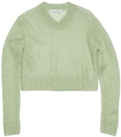 (W) Cardigan de Punto Acne Studios de Mohair y Lana Gris-Verde con Escote en V. A60455-ABC Order (W) Cardigan de Punto Acne Studios de Mohair y Lana Gris-Verde con Escote en V. A60455-ABC