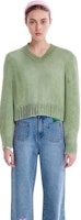 (W) Cardigan de Punto Acne Studios de Mohair y Lana Gris-Verde con Escote en V. A60455-ABC Purchase (W) Cardigan de Punto Acne Studios de Mohair y Lana Gris-Verde con Escote en V. A60455-ABC