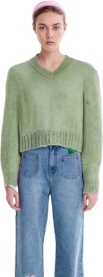 (W) Acne Studios V领马海毛羊毛混纺开衫 灰绿色. A60455-ABC Purchase (W) Acne Studios V领马海毛羊毛混纺开衫 灰绿色. A60455-ABC