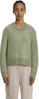 (W) Cardigan de Punto Acne Studios de Mohair y Lana Gris-Verde con Escote en V. A60455-ABC Details for (W) Cardigan de Punto Acne Studios de Mohair y Lana Gris-Verde con Escote en V. A60455-ABC
