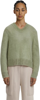 (W) Acne Studios V领马海毛羊毛混纺开衫 灰绿色. A60455-ABC Details for (W) Acne Studios V领马海毛羊毛混纺开衫 灰绿色. A60455-ABC