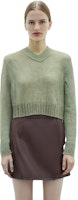 (W) Cardigan de Punto Acne Studios de Mohair y Lana Gris-Verde con Escote en V. A60455-ABC Sizing (W) Cardigan de Punto Acne Studios de Mohair y Lana Gris-Verde con Escote en V. A60455-ABC