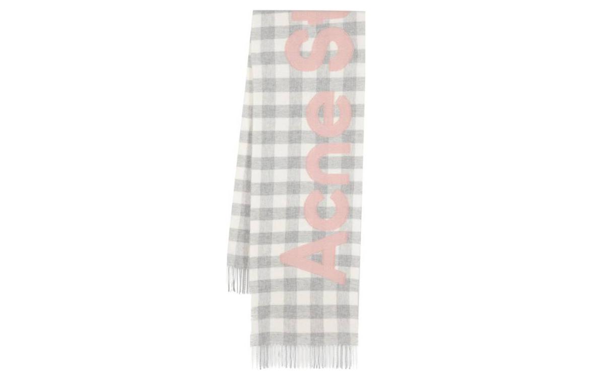 (Women) Acne Studios  White Logo Letter Knit Scarf. CA0262ANS