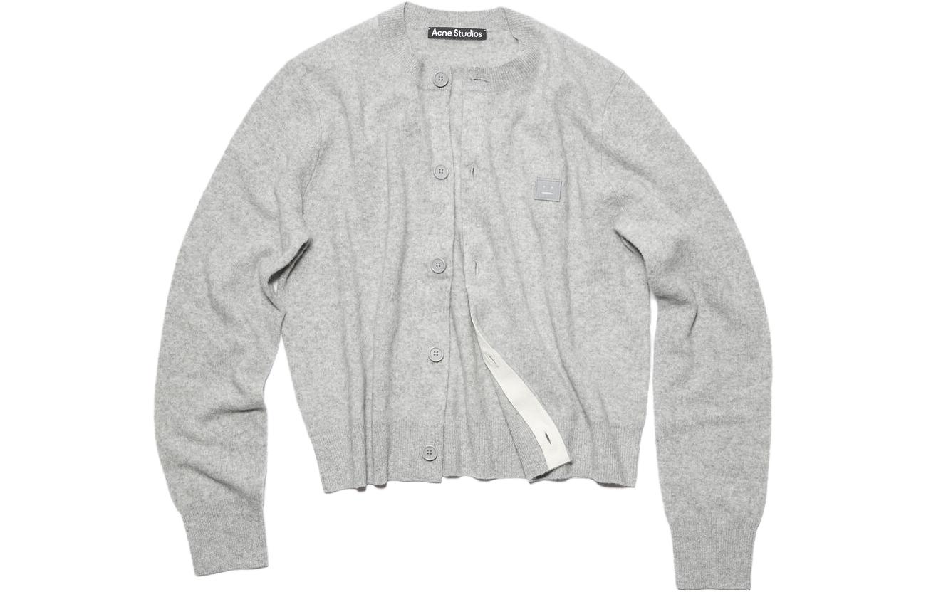 Order (W) Cárdigan Acne Studios de Lana Gris Claro con Botones y Cuello Redondo. A60280-X92