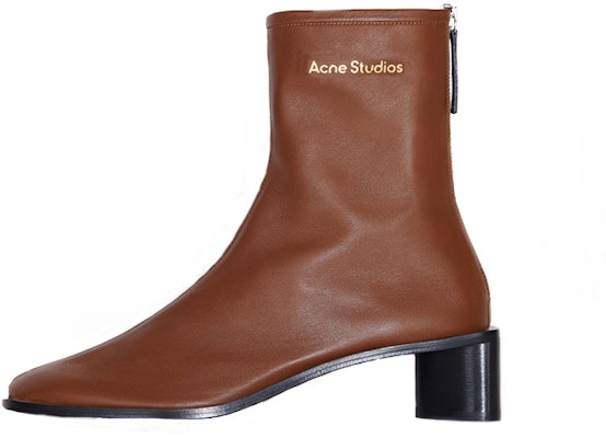 (Women) Acne Studios Ankle Boot 'Black Brown Logo' AD0313-AHB Buy (Women) Acne Studios Ankle Boot 'Black Brown Logo' AD0313-AHB