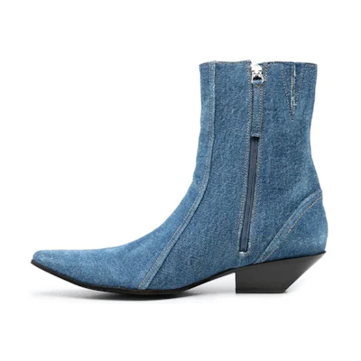(W) Acne Studios Ankle Boot 'Denim Blue Zip'