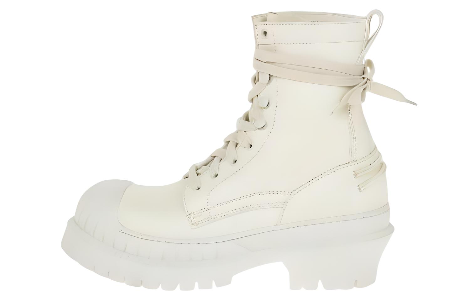 (W) Acne Studios Ankle Boots 'White Fashion Lace-Up'