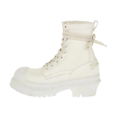 (W) Acne Studios Ankle Boots 'White Fashion Lace-Up'
