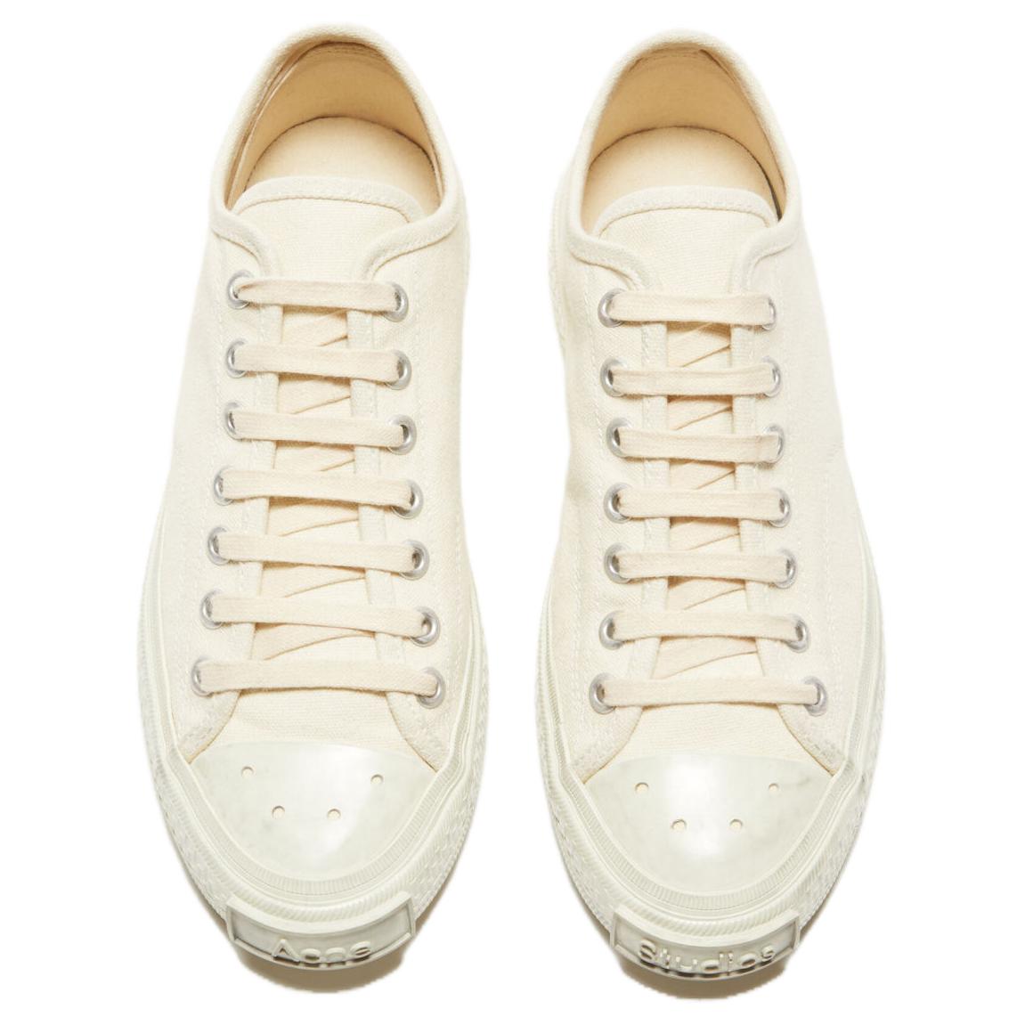 Shop Acne Studios Ballow 织物 圓頭系帶 低幫 板鞋 女款 白色