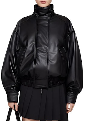 (W) Acne Studios黑色高领长袖Logo夹克 A90600-900 Buy (W) Acne Studios黑色高领长袖Logo夹克 A90600-900