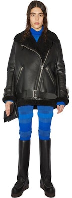 (W) Acne Studios 黑色皮革外套搭配剪羊毛領 A70079-Z32 Lookbook (W) Acne Studios 黑色皮革外套搭配剪羊毛領 A70079-Z32