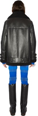 (W) Acne Studios 黑色皮革外套搭配剪羊毛領 A70079-Z32 Shop (W) Acne Studios 黑色皮革外套搭配剪羊毛領 A70079-Z32