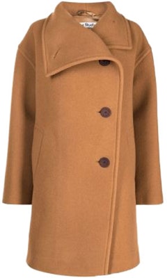 (W) Abrigo Marrón Acne Studios con Cuello Bufanda y Detalle de Logo. A90395-640 Order (W) Abrigo Marrón Acne Studios con Cuello Bufanda y Detalle de Logo. A90395-640