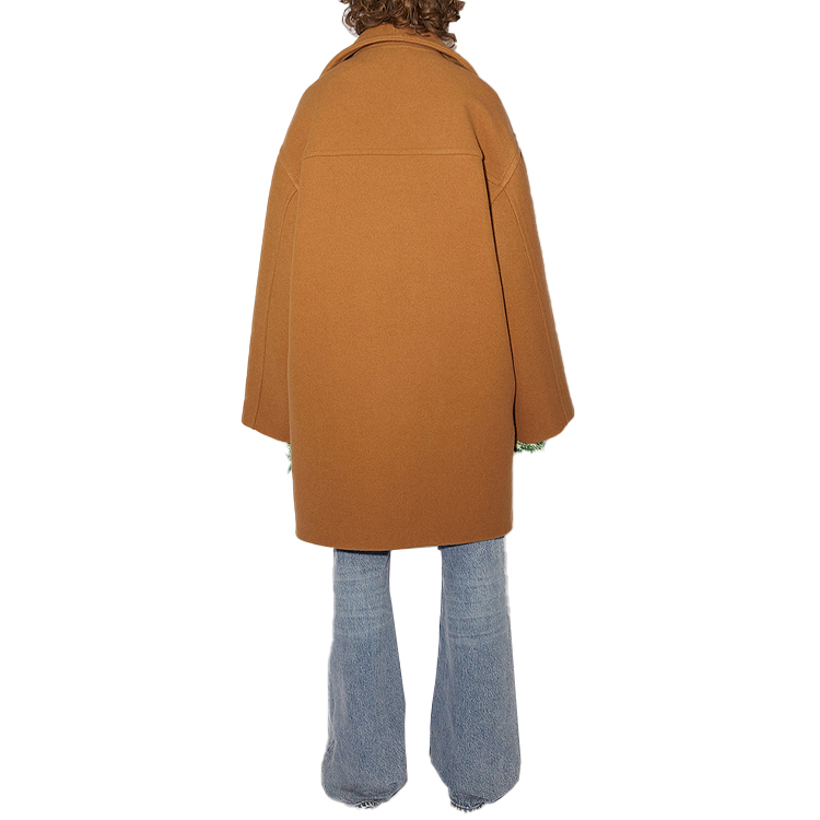 Shop (W) Abrigo Marrón Acne Studios con Cuello Bufanda y Detalle de Logo. A90395-640