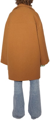(W) Abrigo Marrón Acne Studios con Cuello Bufanda y Detalle de Logo. A90395-640 Shop (W) Abrigo Marrón Acne Studios con Cuello Bufanda y Detalle de Logo. A90395-640
