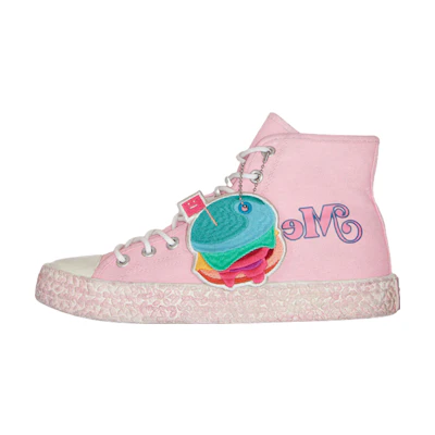 (W) Acne Studios Canvas High-Top 'Pink Distressed'