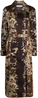 (Women) Acne Studios Cow Print Double-Breasted Long Trench Coat A90520-ADM Buy (Women) Acne Studios Cow Print Double-Breasted Long Trench Coat A90520-ADM