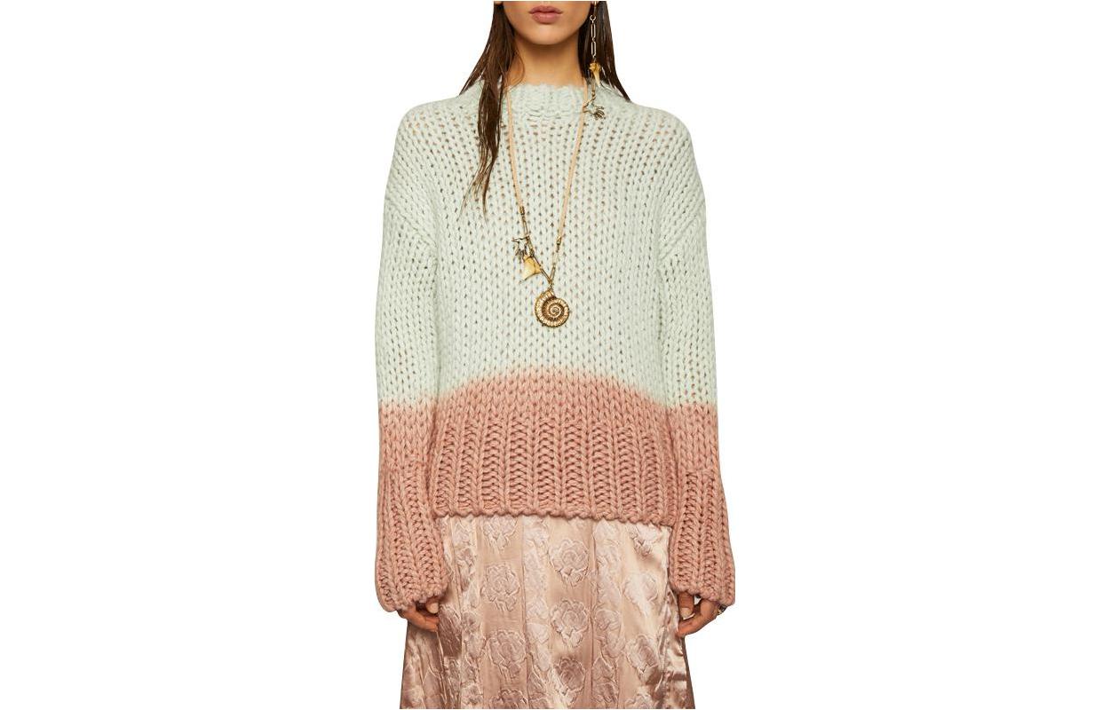 (Women) Acne Studios Dip-Dye Long Sleeve Knit Sweater Women’s Light Green. A60159PASTELGREEN