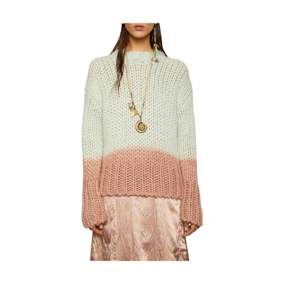 (Women) Acne Studios Dip-Dye Long Sleeve Knit Sweater Women’s Light Green. A60159PASTELGREEN