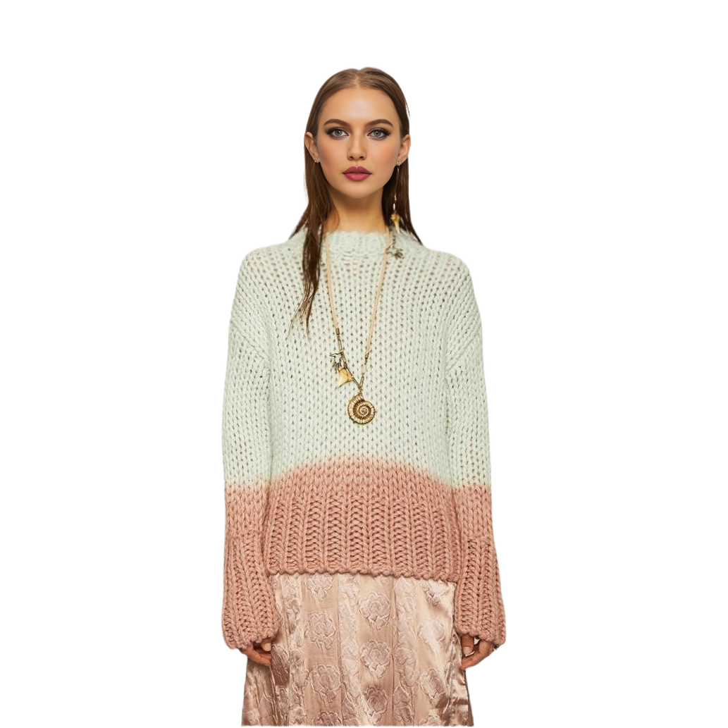 Lookbook (Women) Acne Studios Dip-Dye Long Sleeve Knit Sweater Women’s Light Green. A60159PASTELGREEN
