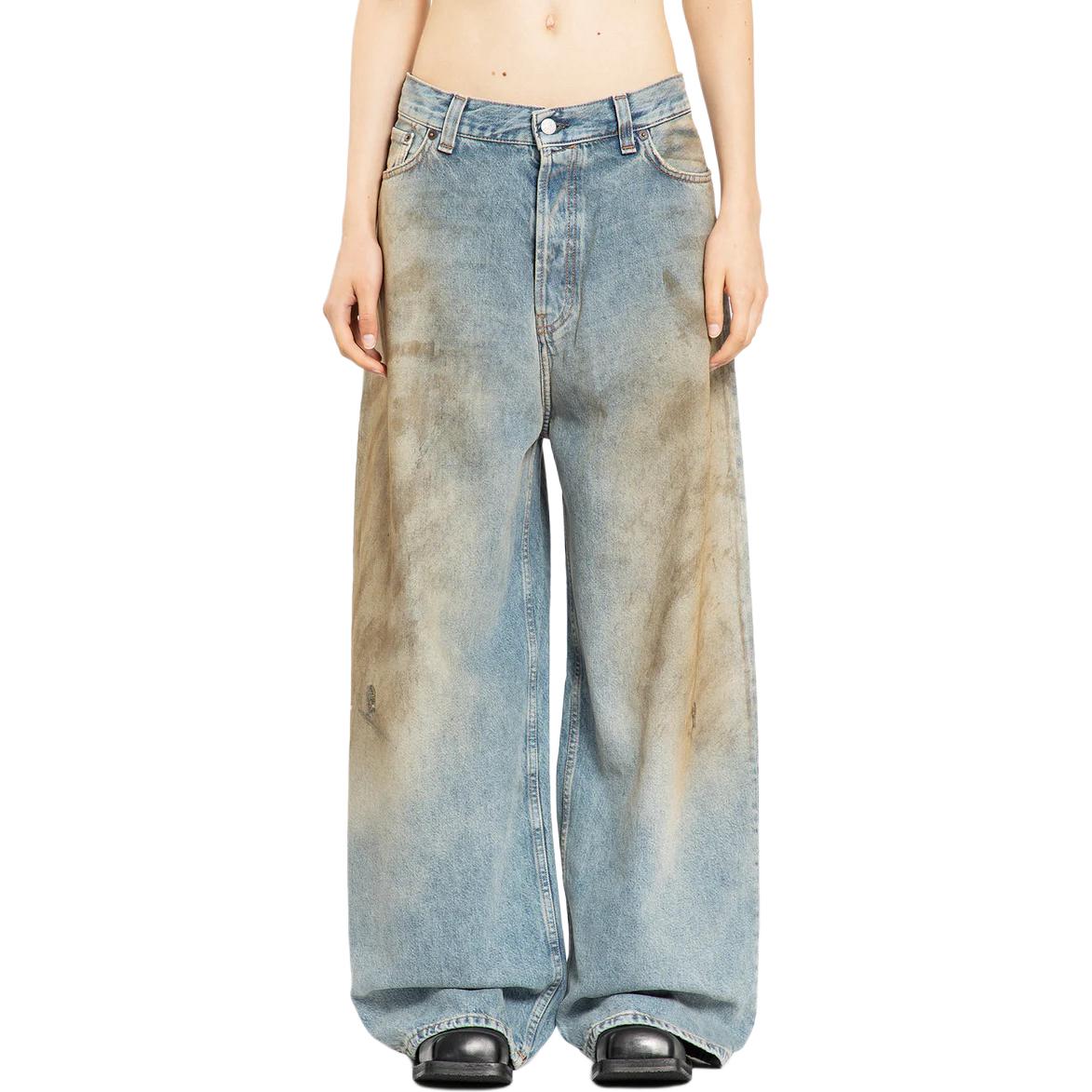 (Women) Acne Studios Dirtyfit Low Waist Baggy Washed Blue Straight-Leg Jeans Women POIZON240621181