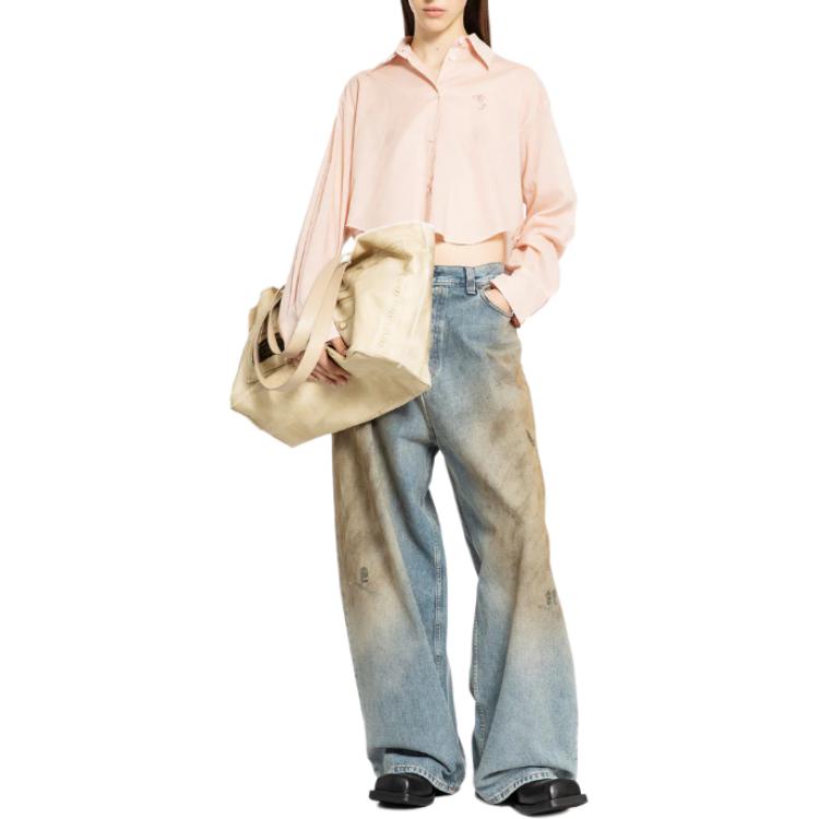 (Women) Acne Studios Dirtyfit Low Waist Baggy Washed Blue Straight-Leg Jeans Women POIZON240621181 圖 5