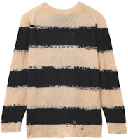 (Women) Acne Studios Distressed Striped Sweater Black A60209-CHI (Women) Acne Studios Distressed Striped Sweater Black A60209-CHI